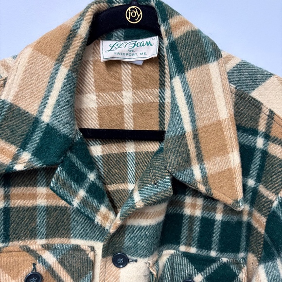 Vintage L.L. Bean Wool Blend Plaid Men's Button Jacket Size Large - Picture 5 of 12